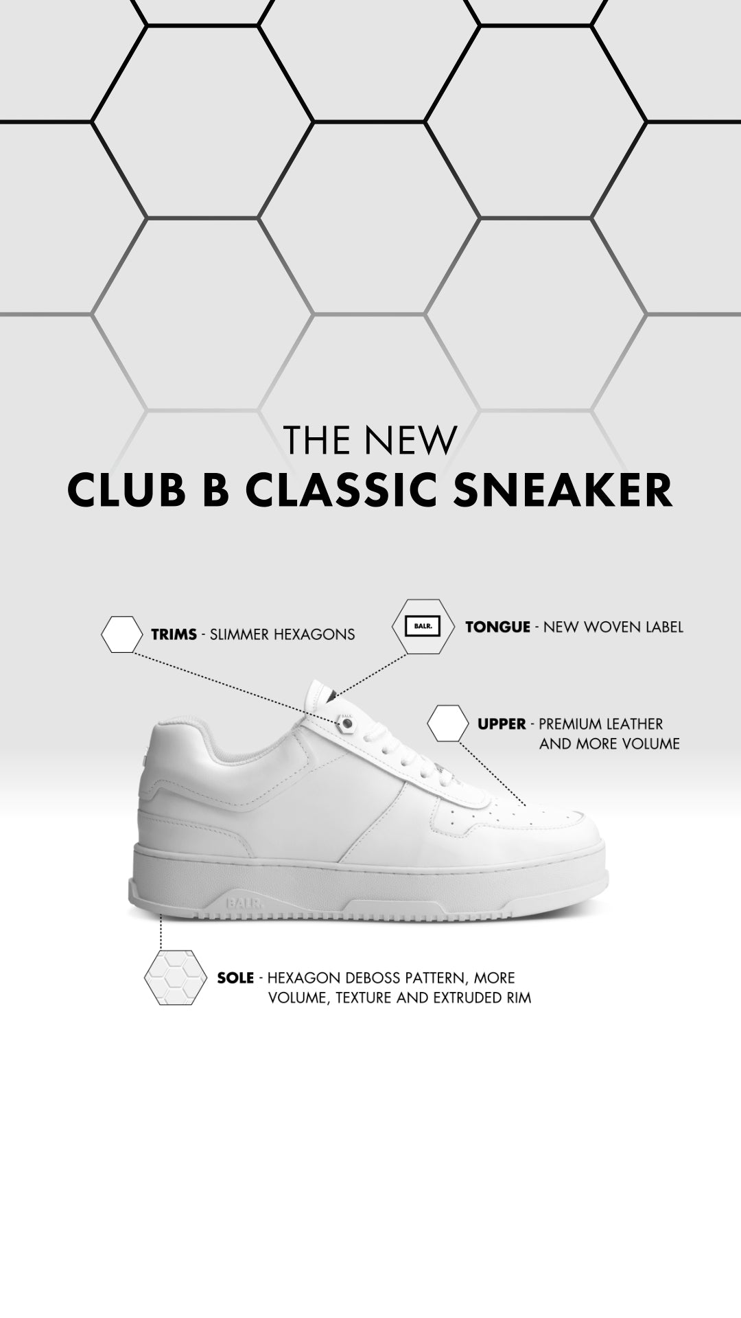 Club B Classic Sneaker Hellweiß