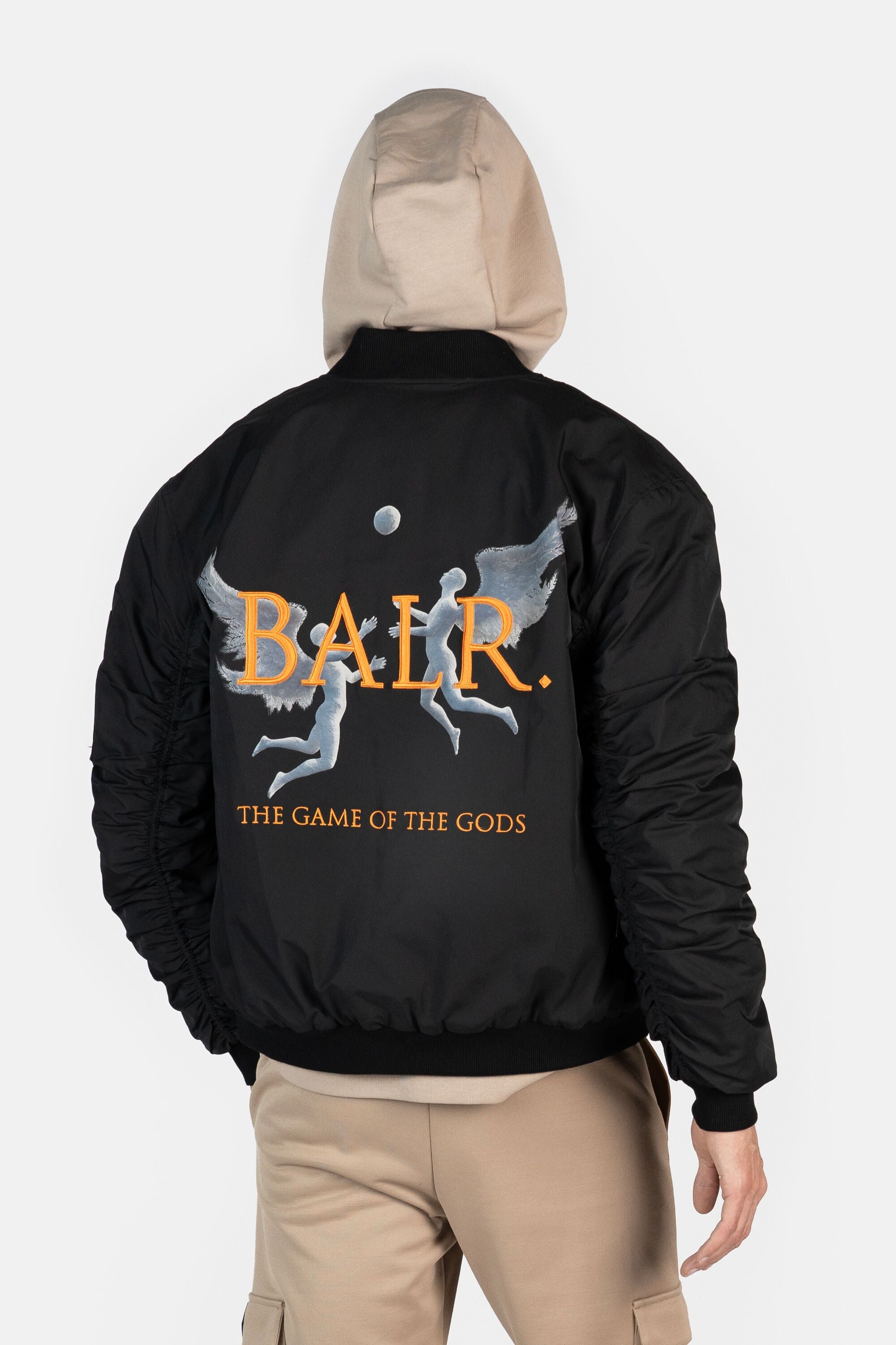 Game of the Gods Box Fit Bomber Jacket Jet Black